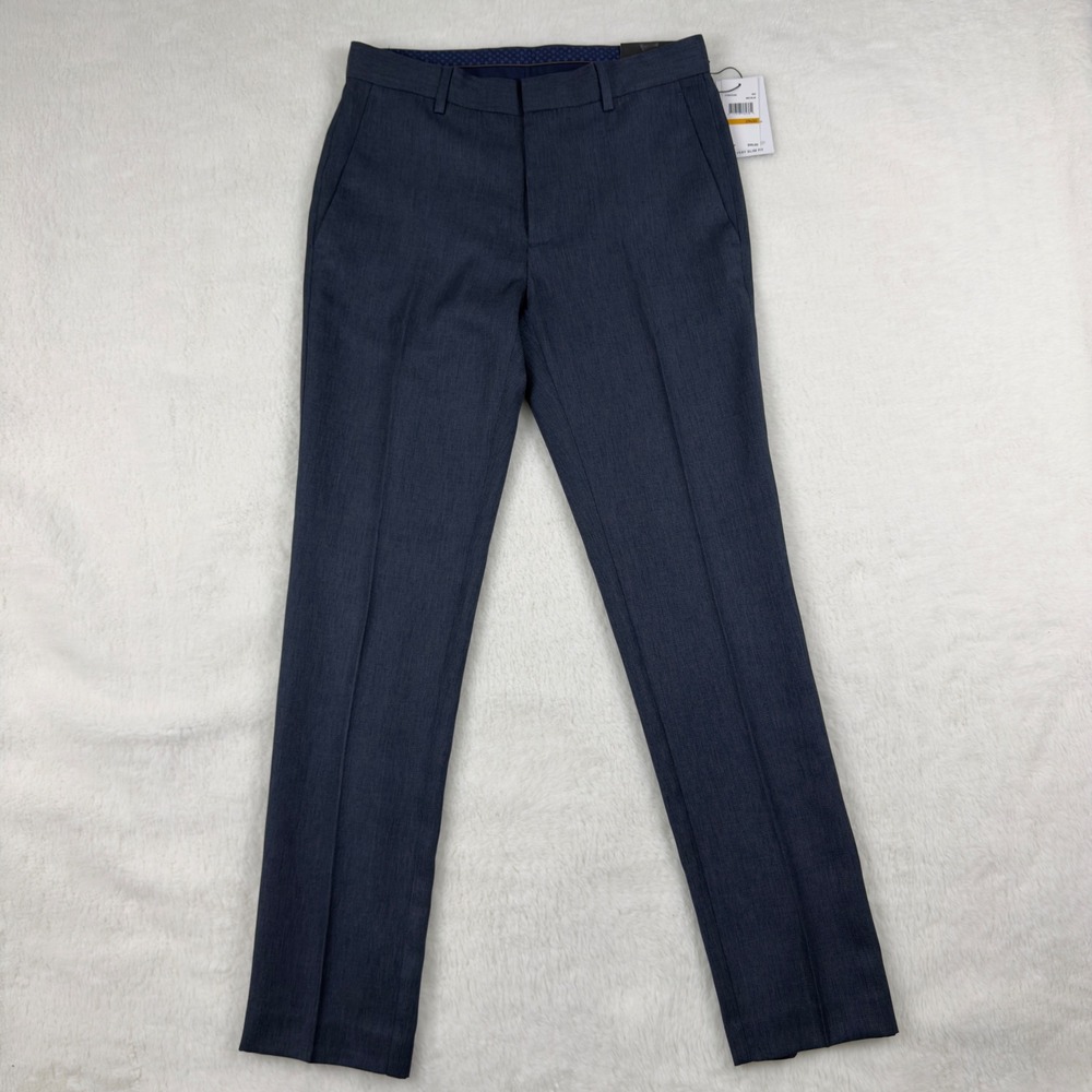 Perry Ellis Portfolio Mens Very Slim Fit Dress Pants 29x30 Medium Blue NWT